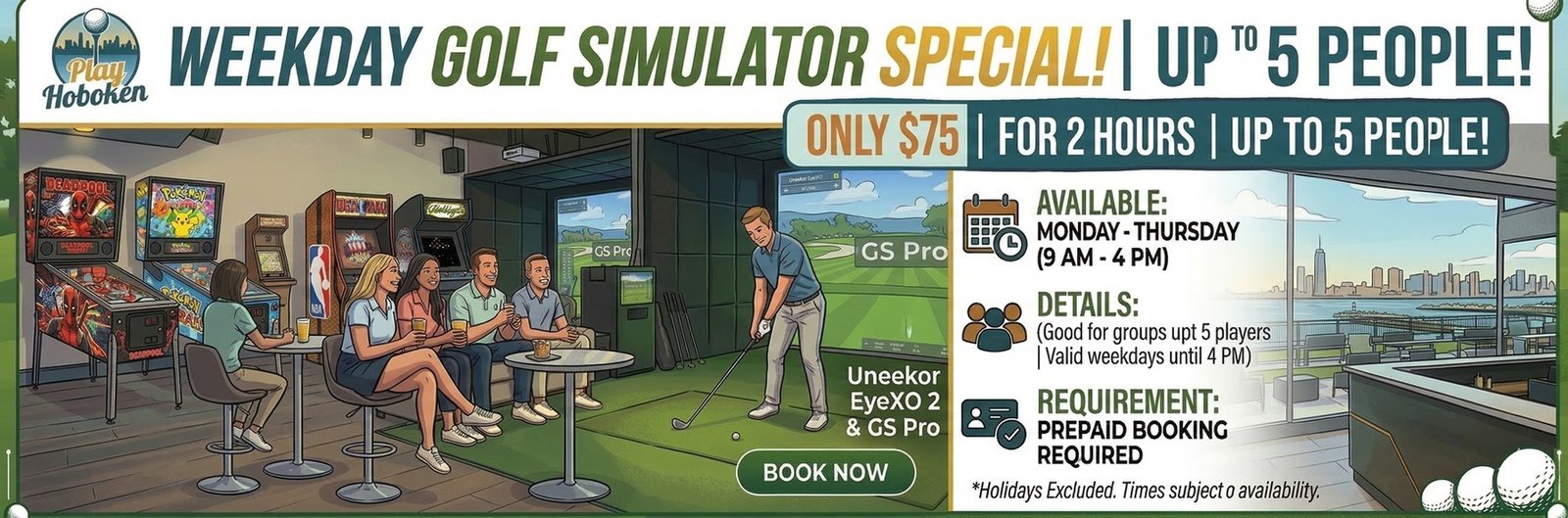 golf simulator special weekdays