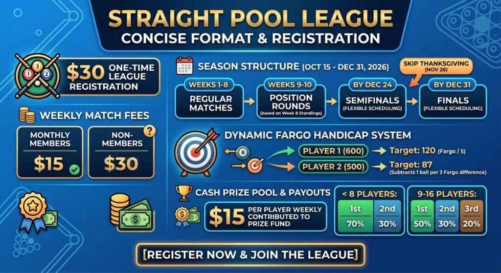 straight pool league infographic